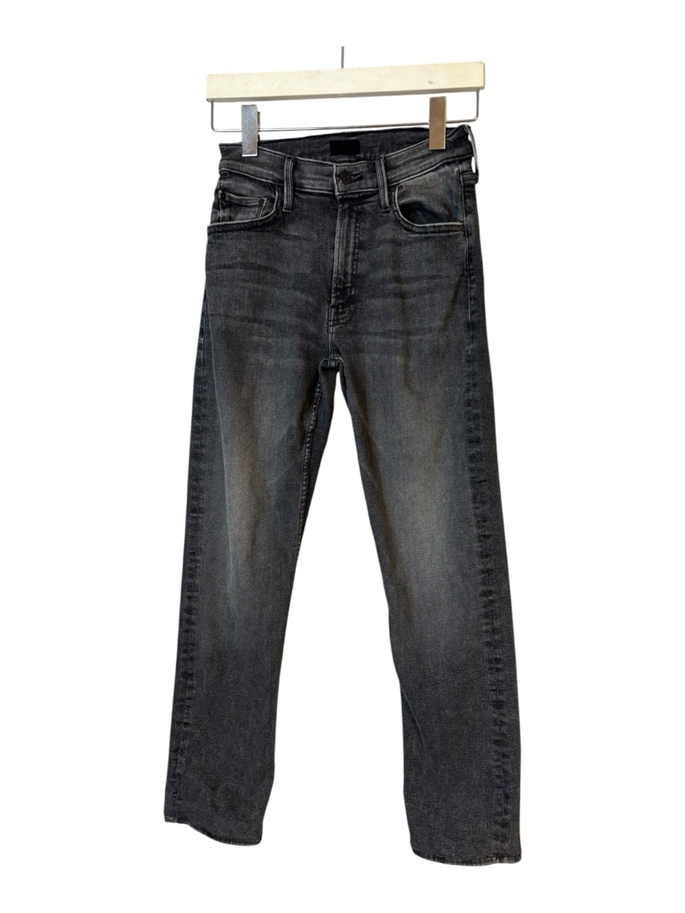 MOTHER Jeans The Mid Rise Rider Skimp  Women's  Size 26 Gray Distressed - Picture 3 of 5